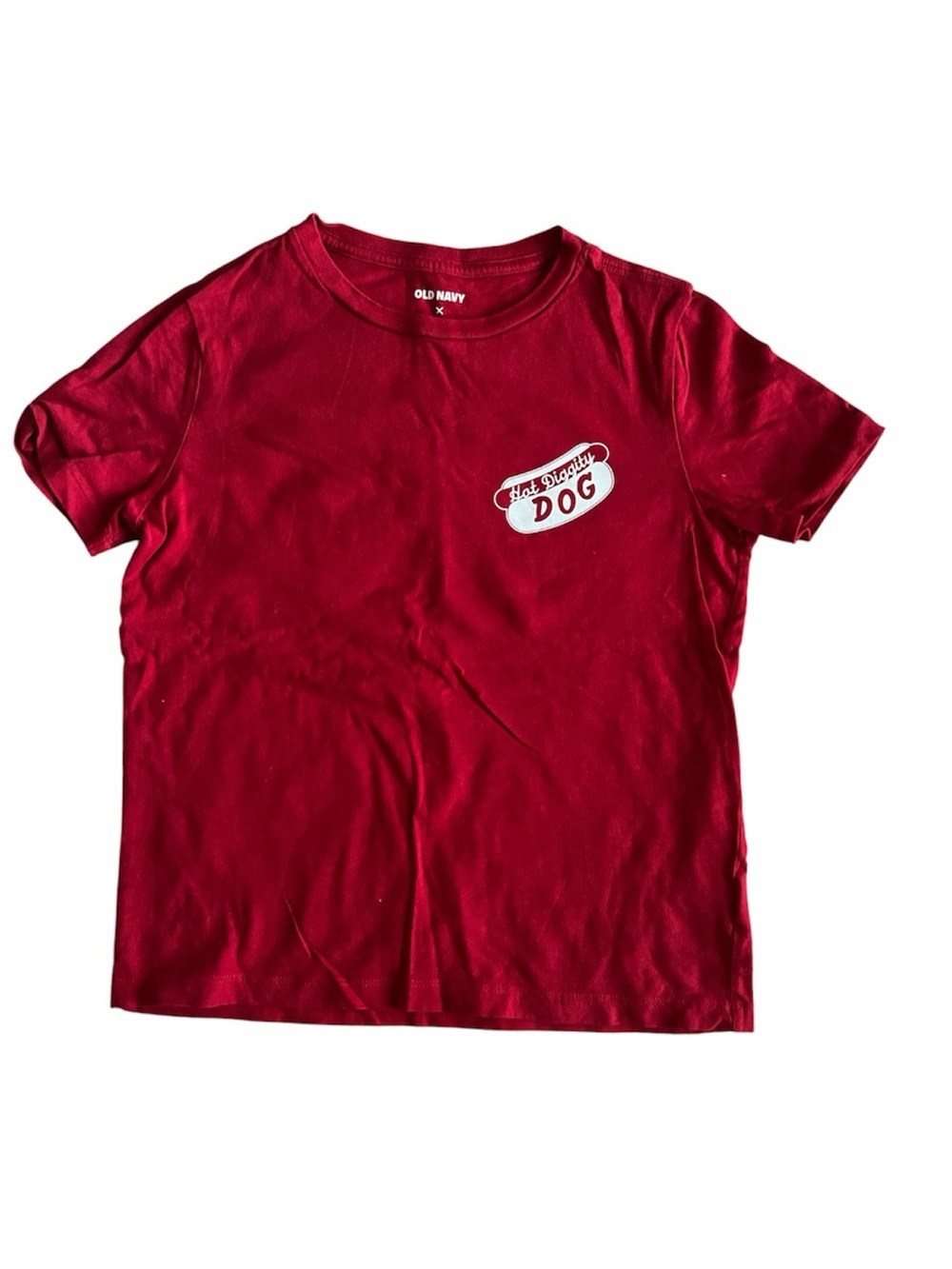 Old Navy x Disney Kids' Red 'Hot Diggity Dog' Graphic Tee Size Medium (8)